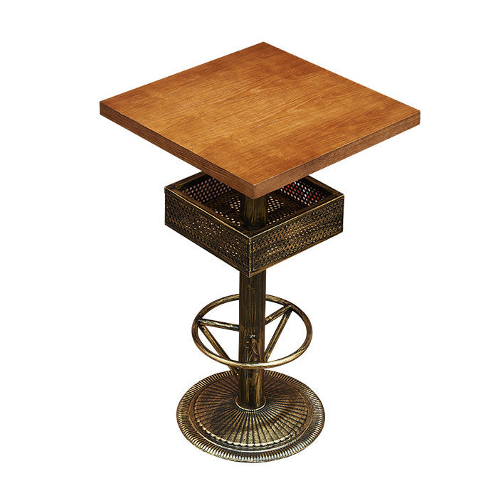 Industrial Solid Wood Bar Table Set 1/3/4/5 Pieces Counter Table with High Stools Wood 24"L x 24"W Clearhalo 'Bar Furniture' 'furn' 'furn_home_bar_bar_sets' 'Furniture' 'Home Bars & Bar Sets' 'home_bar_bar_sets' 'Kitchen & Dining Furniture' 5457924