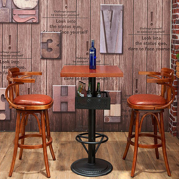 Industrial Solid Wood Bar Table Set 1/3/4/5 Pieces Counter Table with High Stools Clearhalo 'Bar Furniture' 'furn' 'furn_home_bar_bar_sets' 'Furniture' 'Home Bars & Bar Sets' 'home_bar_bar_sets' 'Kitchen & Dining Furniture' 5457928