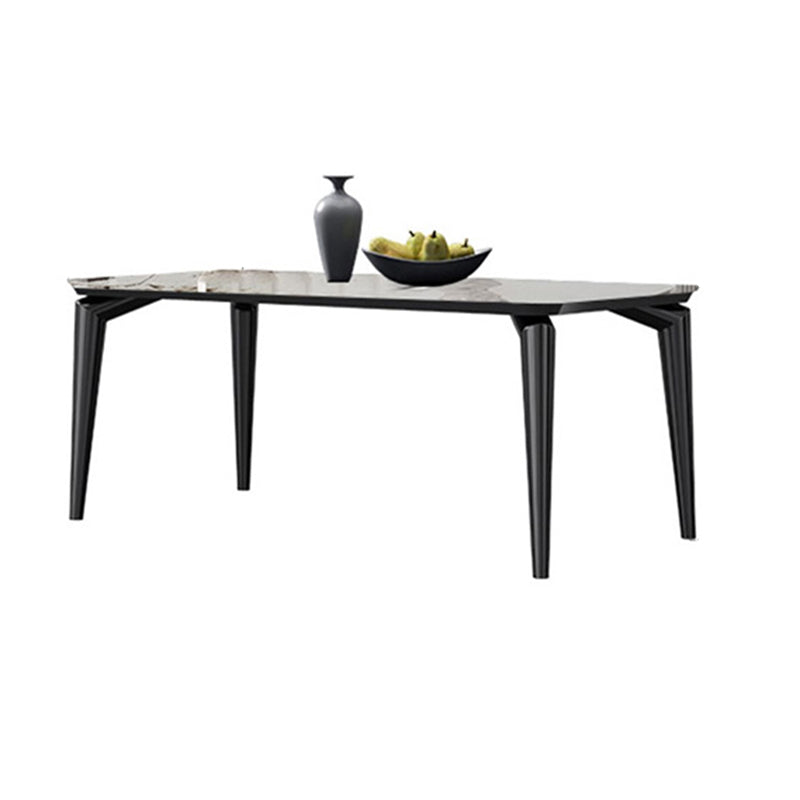 Juego de comedor con tapa de piedra sinterizada estilo diseñador, juego de mesa de comedor rectangular de 1/4/6 piezas