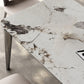 Juego de comedor con tapa de piedra sinterizada estilo diseñador, juego de mesa de comedor rectangular de 1/4/6 piezas