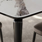 Juego de comedor con tapa de piedra sinterizada estilo diseñador, juego de mesa de comedor rectangular de 1/4/6 piezas