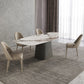 Modern Kitchen Stone Furniture 1/4/5/7 Pieces Rectangle Dining Room Table with Side Chairs Clearhalo 'Dining Room Sets' 'Dining Tables & Seating' 'dining_room_set' 'furn' 'furn_dining_room_set' 'Furniture' 'Kitchen & Dining Furniture' 5457973