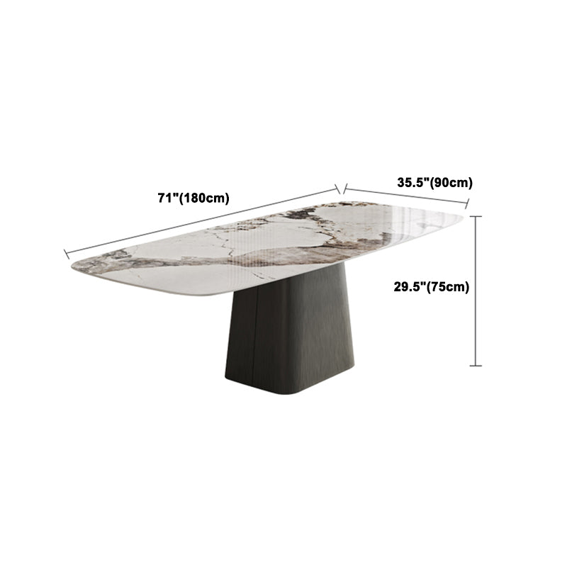 Modern Kitchen Stone Furniture 1/4/5/7 Pieces Rectangle Dining Room Table with Side Chairs Clearhalo 'Dining Room Sets' 'Dining Tables & Seating' 'dining_room_set' 'furn' 'furn_dining_room_set' 'Furniture' 'Kitchen & Dining Furniture' 5457982