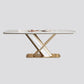 Luxurious Sintered Stone Top Dining Set Rectangle 1/2/5/7 Pieces Dining Room Table Set Clearhalo 'Dining Room Sets' 'Dining Tables & Seating' 'dining_room_set' 'furn' 'furn_dining_room_set' 'Furniture' 'Kitchen & Dining Furniture' 5458003