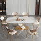 Luxurious Sintered Stone Top Dining Set Rectangle 1/2/5/7 Pieces Dining Room Table Set Clearhalo 'Dining Room Sets' 'Dining Tables & Seating' 'dining_room_set' 'furn' 'furn_dining_room_set' 'Furniture' 'Kitchen & Dining Furniture' 5458006