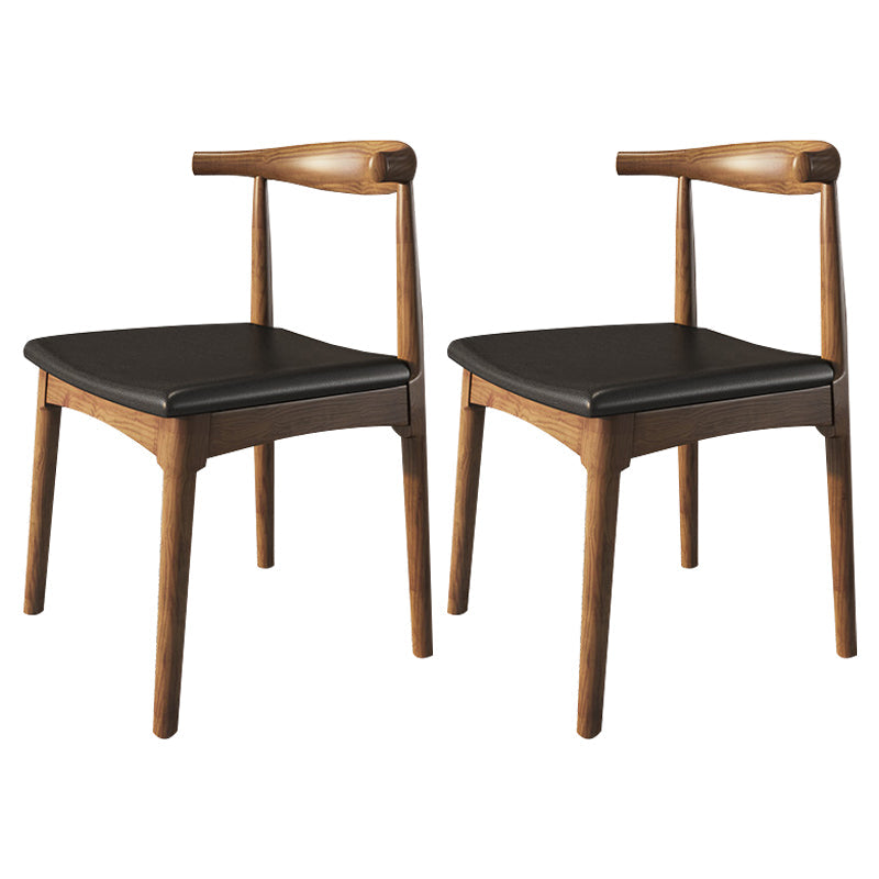 Industrial Dining Table Set 1/3/4/5/7 Pieces Solid Wood Top Table with Cow Horn Chairs 2 Wood Chairs Clearhalo 'Dining Room Sets' 'Dining Tables & Seating' 'dining_room_set' 'furn' 'furn_dining_room_set' 'Furniture' 'Kitchen & Dining Furniture' 5458024