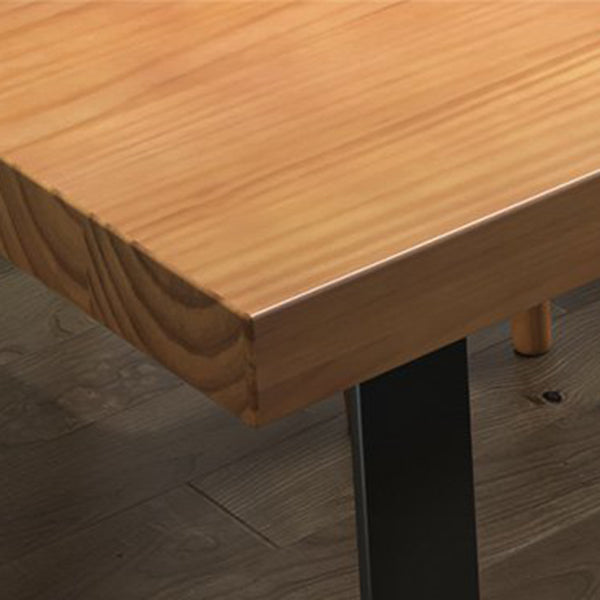 Industrial Dining Table Set 1/3/4/5/7 Pieces Solid Wood Top Table with Cow Horn Chairs Clearhalo 'Dining Room Sets' 'Dining Tables & Seating' 'dining_room_set' 'furn' 'furn_dining_room_set' 'Furniture' 'Kitchen & Dining Furniture' 5458029