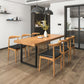 Industrial Dining Table Set 1/3/4/5/7 Pieces Solid Wood Top Table with Cow Horn Chairs Clearhalo 'Dining Room Sets' 'Dining Tables & Seating' 'dining_room_set' 'furn' 'furn_dining_room_set' 'Furniture' 'Kitchen & Dining Furniture' 5458033