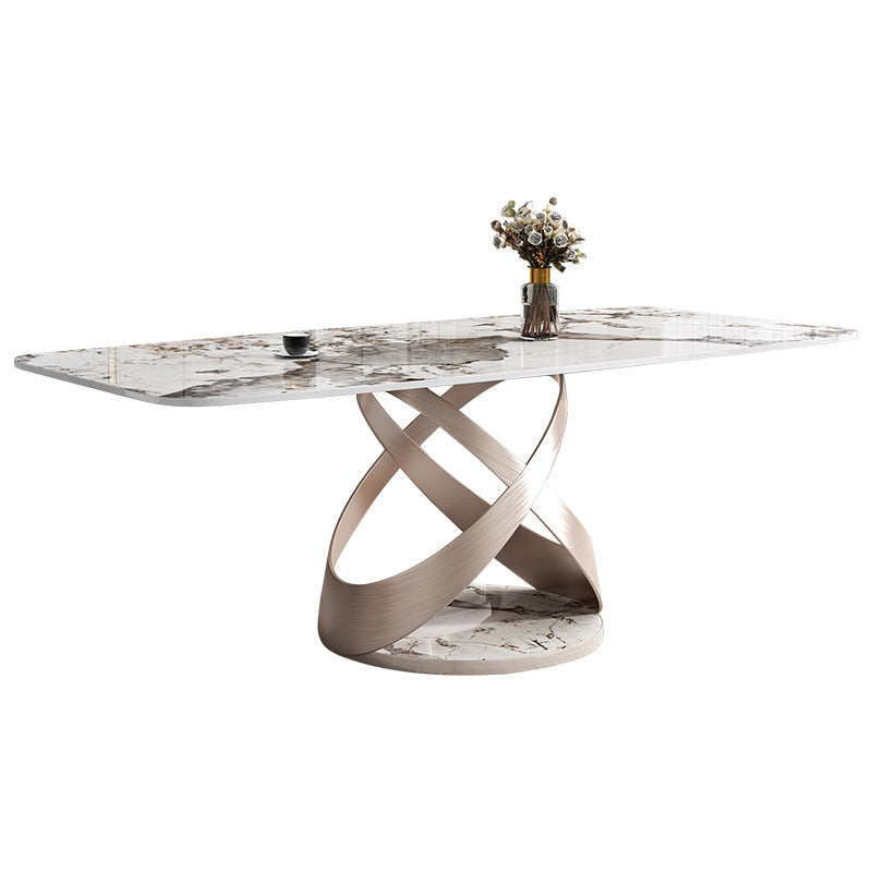 Set da pranzo lussuoso con piano in pietra sinterizzata Set tavolo da pranzo rettangolare 1/4/5/7 pezzi