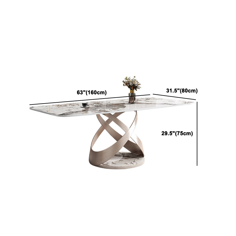 Set da pranzo lussuoso con piano in pietra sinterizzata Set tavolo da pranzo rettangolare 1/4/5/7 pezzi