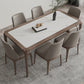 Modern Sintered Stone Top Dining Set Rectangle 1/4/5/7 Pieces Wooden Table Set 7 Pieces: Table, 6 Chairs Clearhalo 'Dining Room Sets' 'Dining Tables & Seating' 'dining_room_set' 'furn' 'furn_dining_room_set' 'Furniture' 'Kitchen & Dining Furniture' 5458072