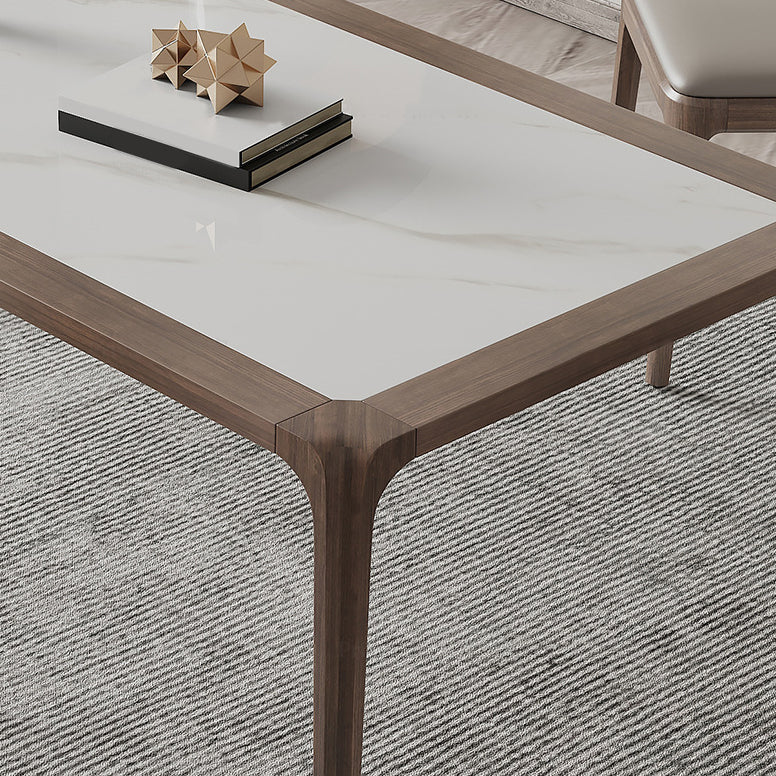 Modern Sintered Stone Top Dining Set Rectangle 1/4/5/7 Pieces Wooden Table Set Clearhalo 'Dining Room Sets' 'Dining Tables & Seating' 'dining_room_set' 'furn' 'furn_dining_room_set' 'Furniture' 'Kitchen & Dining Furniture' 5458080