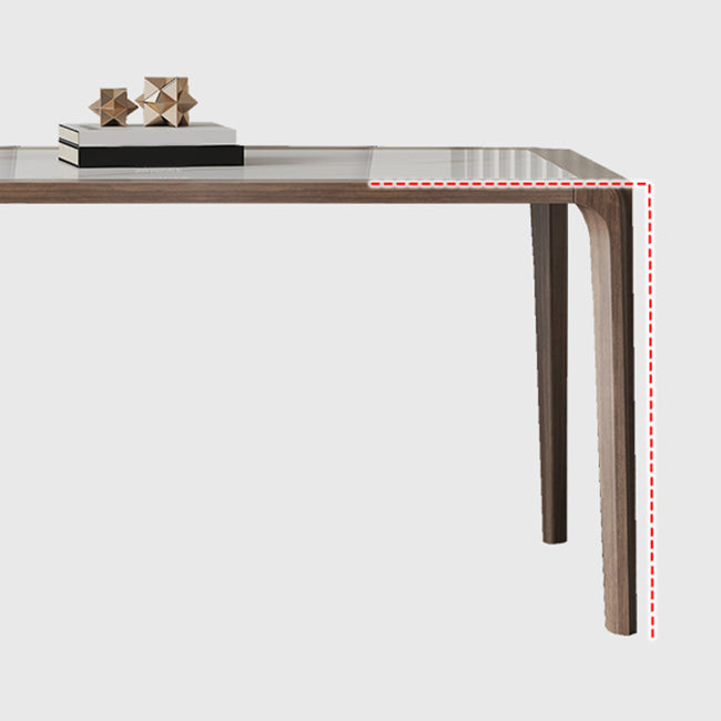 Modern Sintered Stone Top Dining Set Rectangle 1/4/5/7 Pieces Wooden Table Set Clearhalo 'Dining Room Sets' 'Dining Tables & Seating' 'dining_room_set' 'furn' 'furn_dining_room_set' 'Furniture' 'Kitchen & Dining Furniture' 5458082
