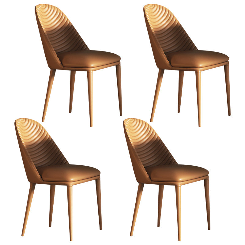 Modern Sintered Stone Top Dining Set Rectangle 1/4/5/7 Pieces Dinette Table Set 4 Brown Chairs Clearhalo 'Dining Room Sets' 'Dining Tables & Seating' 'dining_room_set' 'furn' 'furn_dining_room_set' 'Furniture' 'Kitchen & Dining Furniture' 5458088