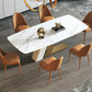 Modern Sintered Stone Top Dining Set Rectangle 1/4/5/7 Pieces Dinette Table Set 7 Pieces: Table, 6 Chairs Clearhalo 'Dining Room Sets' 'Dining Tables & Seating' 'dining_room_set' 'furn' 'furn_dining_room_set' 'Furniture' 'Kitchen & Dining Furniture' 5458089