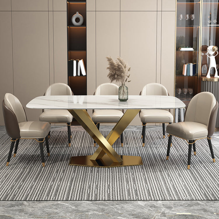 Modern Kitchen Stone Furniture Set 1/4/5/7 Pieces with Upholstered Side Chairs Clearhalo 'Dining Room Sets' 'Dining Tables & Seating' 'dining_room_set' 'furn' 'furn_dining_room_set' 'Furniture' 'Kitchen & Dining Furniture' 5458105