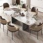 Modern Sintered Stone Top Dining Set Rectangle 1/2/5/6/7 Pieces Dining Room Table Set 7 Pieces: Table, 6 Chairs Clearhalo 'Dining Room Sets' 'Dining Tables & Seating' 'dining_room_set' 'furn' 'furn_dining_room_set' 'Furniture' 'Kitchen & Dining Furniture' 5458121