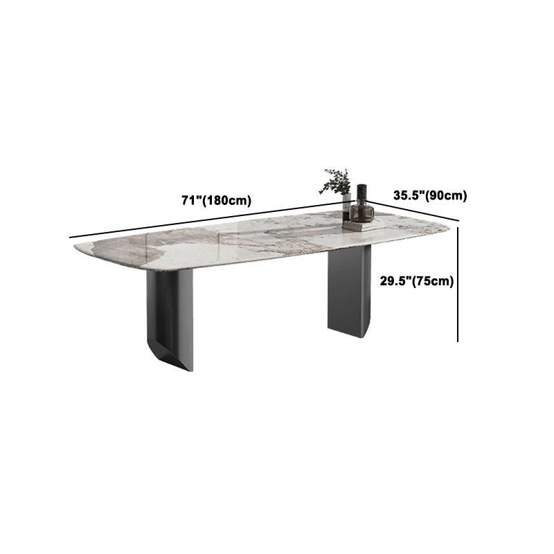 Modern Sintered Stone Top Dining Set Rectangle 1/2/5/6/7 Pieces Dining Room Table Set Clearhalo 'Dining Room Sets' 'Dining Tables & Seating' 'dining_room_set' 'furn' 'furn_dining_room_set' 'Furniture' 'Kitchen & Dining Furniture' 5458132