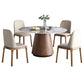 Juego de mesa de comedor redonda, mesa de comedor y sillas con pedestal de madera maciza de 1/4/5/7 piezas
