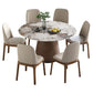 Juego de mesa de comedor redonda, mesa de comedor y sillas con pedestal de madera maciza de 1/4/5/7 piezas