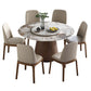 Juego de mesa de comedor redonda, mesa de comedor y sillas con pedestal de madera maciza de 1/4/5/7 piezas