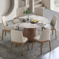 Juego de mesa de comedor redonda, mesa de comedor y sillas con pedestal de madera maciza de 1/4/5/7 piezas
