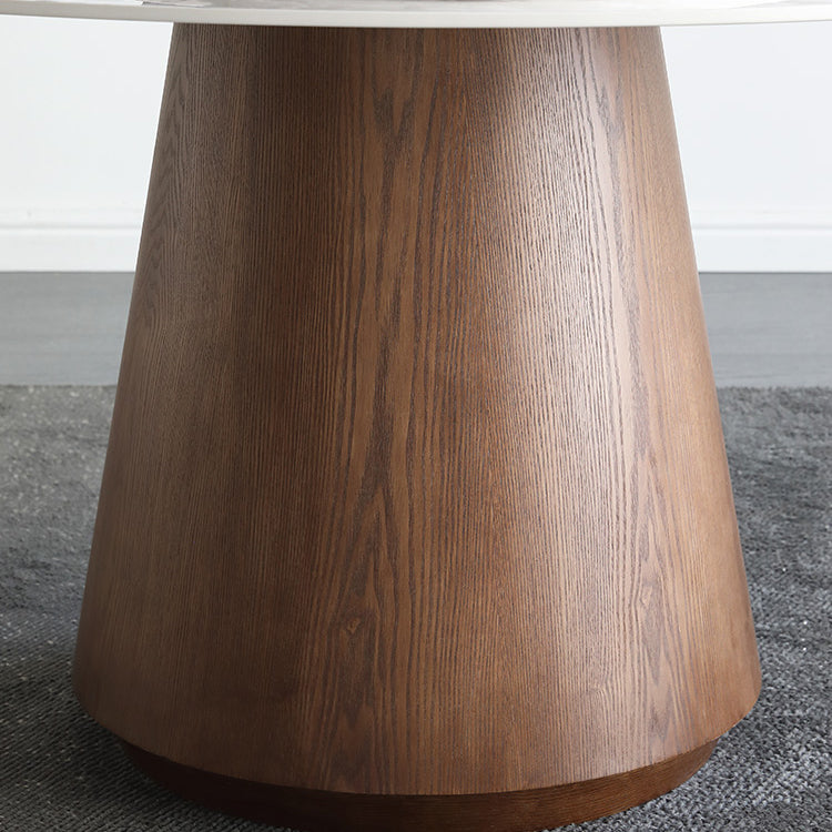 Juego de mesa de comedor redonda, mesa de comedor y sillas con pedestal de madera maciza de 1/4/5/7 piezas