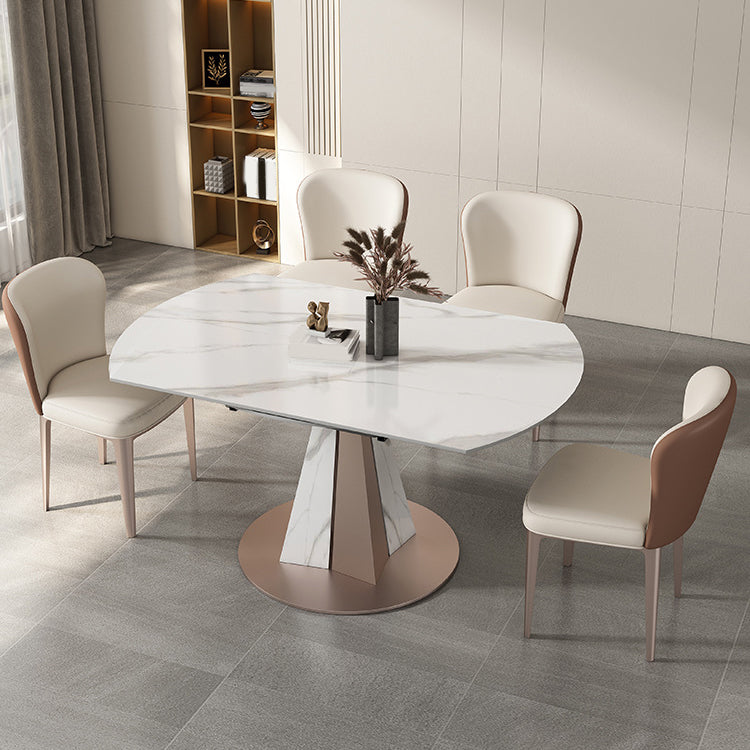 Modern Sintered Stone Dining Table Set 1/2/5/7/9 Pieces Dining Set for Home Use 5 Pieces: Table, 4 Chairs Clearhalo 'Dining Room Sets' 'Dining Tables & Seating' 'dining_room_set' 'furn' 'furn_dining_room_set' 'Furniture' 'Kitchen & Dining Furniture' 5458157