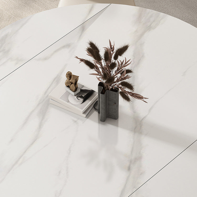 Modern Sintered Stone Dining Table Set 1/2/5/7/9 Pieces Dining Set for Home Use Clearhalo 'Dining Room Sets' 'Dining Tables & Seating' 'dining_room_set' 'furn' 'furn_dining_room_set' 'Furniture' 'Kitchen & Dining Furniture' 5458161