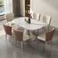 Modern Sintered Stone Dining Table Set 1/2/5/7/9 Pieces Dining Set for Home Use Clearhalo 'Dining Room Sets' 'Dining Tables & Seating' 'dining_room_set' 'furn' 'furn_dining_room_set' 'Furniture' 'Kitchen & Dining Furniture' 5458164