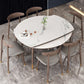 Modern Dining Set 1/4/7 Pieces Folding Dining Table with Open Back Dining Side Chairs 7 Pieces: White Table, 6 Chairs Clearhalo 'Dining Room Sets' 'Dining Tables & Seating' 'dining_room_set' 'furn' 'furn_dining_room_set' 'Furniture' 'Kitchen & Dining Furniture' 5458173