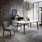 Glam Style Sintered Stone Dining Set Rectangle 1/2/4/6/7 Pieces Dining Set 4 Pieces: Table, 3 Chairs Clearhalo 'Dining Room Sets' 'Dining Tables & Seating' 'dining_room_set' 'furn' 'furn_dining_room_set' 'Furniture' 'Kitchen & Dining Furniture' 5458188