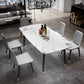 Glam Style Sintered Stone Dining Set Rectangle 1/2/4/6/7 Pieces Dining Set 6 Pieces: Table, 5 Light Grey Chairs Clearhalo 'Dining Room Sets' 'Dining Tables & Seating' 'dining_room_set' 'furn' 'furn_dining_room_set' 'Furniture' 'Kitchen & Dining Furniture' 5458192