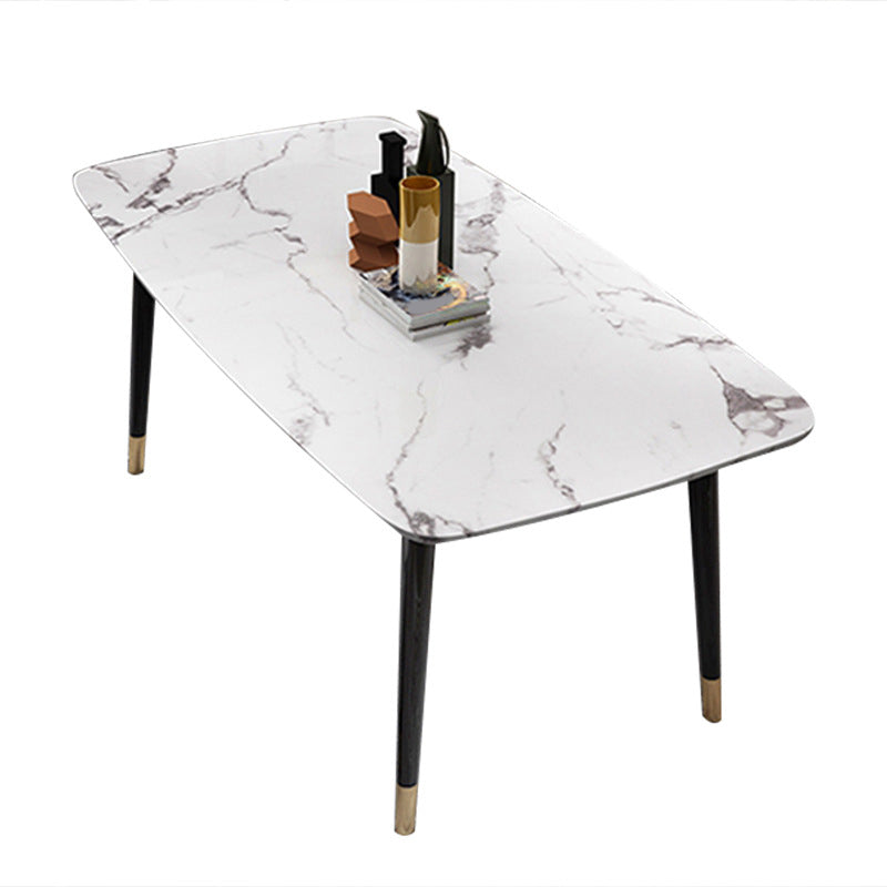 Glam Style Sintered Stone Dining Set Rectangle 1/2/4/6/7 Pieces Dining Set Clearhalo 'Dining Room Sets' 'Dining Tables & Seating' 'dining_room_set' 'furn' 'furn_dining_room_set' 'Furniture' 'Kitchen & Dining Furniture' 5458194