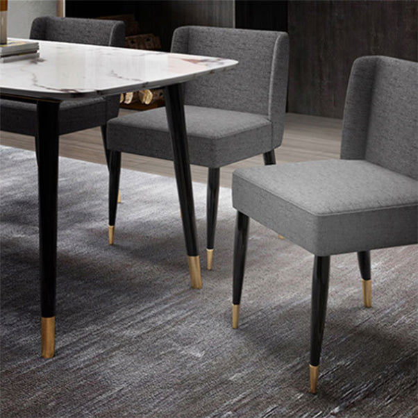 Glam Style Sintered Stone Dining Set Rectangle 1/2/4/6/7 Pieces Dining Set Clearhalo 'Dining Room Sets' 'Dining Tables & Seating' 'dining_room_set' 'furn' 'furn_dining_room_set' 'Furniture' 'Kitchen & Dining Furniture' 5458196