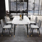 Glam Style Sintered Stone Dining Set Rectangle 1/2/4/6/7 Pieces Dining Set Clearhalo 'Dining Room Sets' 'Dining Tables & Seating' 'dining_room_set' 'furn' 'furn_dining_room_set' 'Furniture' 'Kitchen & Dining Furniture' 5458199