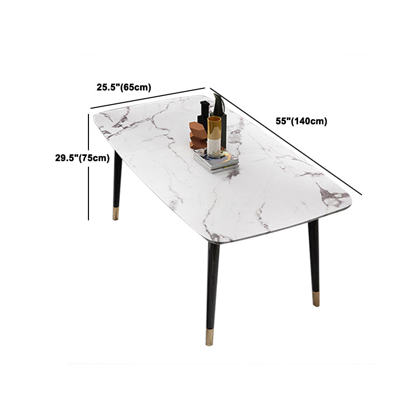 Glam Style Sintered Stone Dining Set Rectangle 1/2/4/6/7 Pieces Dining Set Clearhalo 'Dining Room Sets' 'Dining Tables & Seating' 'dining_room_set' 'furn' 'furn_dining_room_set' 'Furniture' 'Kitchen & Dining Furniture' 5458201