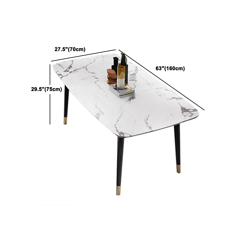 Glam Style Sintered Stone Dining Set Rectangle 1/2/4/6/7 Pieces Dining Set Clearhalo 'Dining Room Sets' 'Dining Tables & Seating' 'dining_room_set' 'furn' 'furn_dining_room_set' 'Furniture' 'Kitchen & Dining Furniture' 5458202