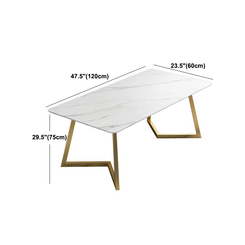 Stone Top Dining Table Traditional Luxury Table with Sled Base Clearhalo 'Dining Tables & Seating' 'Dining Tables' 'dining_table' 'furn' 'furn_dining_table' 'Furniture' 'Kitchen & Dining Furniture' 5458241