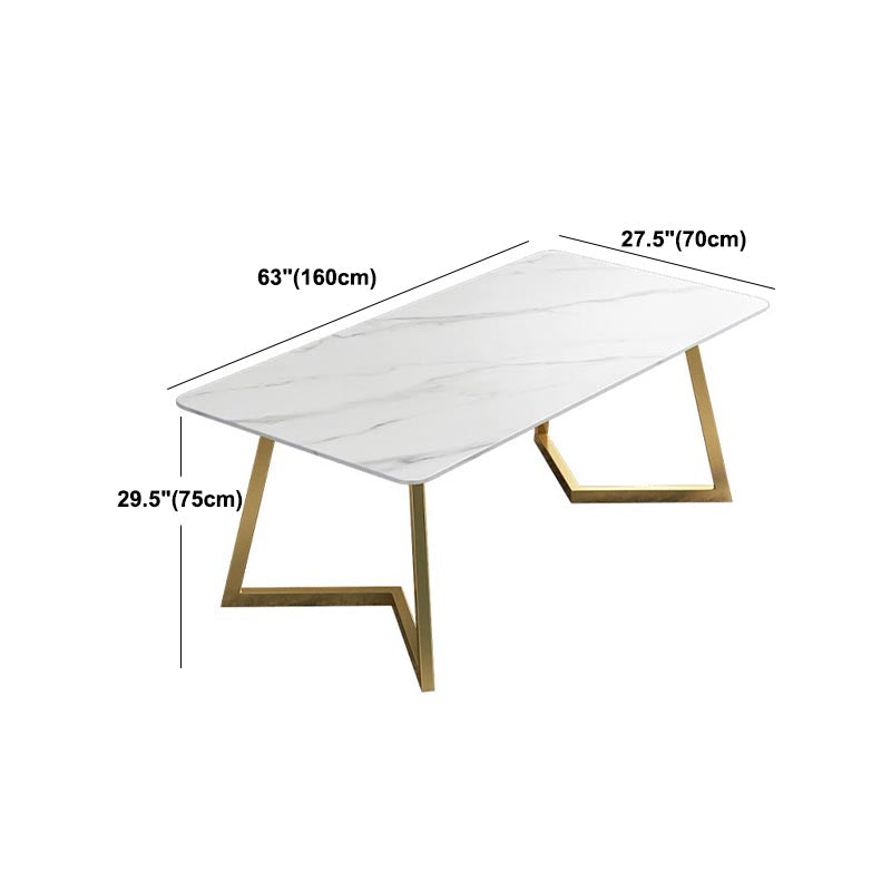 Stone Top Dining Table Traditional Luxury Table with Sled Base Clearhalo 'Dining Tables & Seating' 'Dining Tables' 'dining_table' 'furn' 'furn_dining_table' 'Furniture' 'Kitchen & Dining Furniture' 5458243