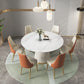 Sintered Stone Top Dining Table in White Luxury Kitchen Table with Pedestal Base