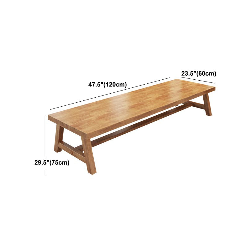 Solid Wood Top Dining Table Rectangle Pine Wood Table with Trestle Base Clearhalo 'Dining Tables & Seating' 'Dining Tables' 'dining_table' 'furn' 'furn_dining_table' 'Furniture' 'Kitchen & Dining Furniture' 5458268