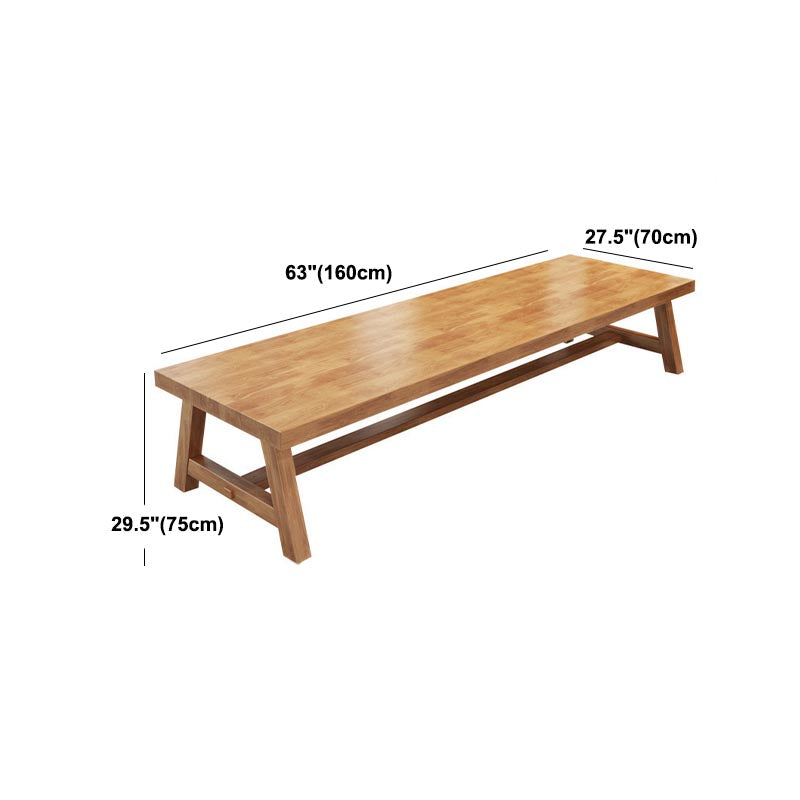 Solid Wood Top Dining Table Rectangle Pine Wood Table with Trestle Base Clearhalo 'Dining Tables & Seating' 'Dining Tables' 'dining_table' 'furn' 'furn_dining_table' 'Furniture' 'Kitchen & Dining Furniture' 5458270