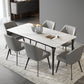 Stone Top Dining Table Traditional Luxury Dining Table with 4 Legs