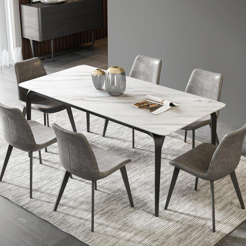 Stone Top Dining Table Traditional Luxury Dining Table with 4 Legs
