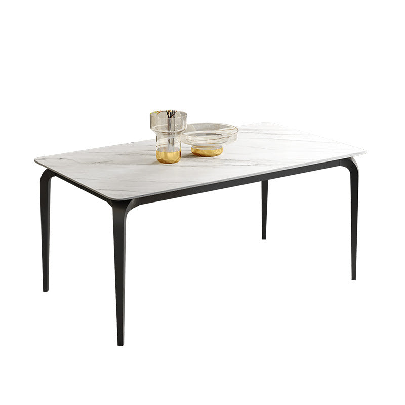 Stone Top Dining Table Traditional Luxury Dining Table with 4 Legs