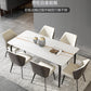 Stone Top Dining Table Traditional Luxury Dining Table with 4 Legs