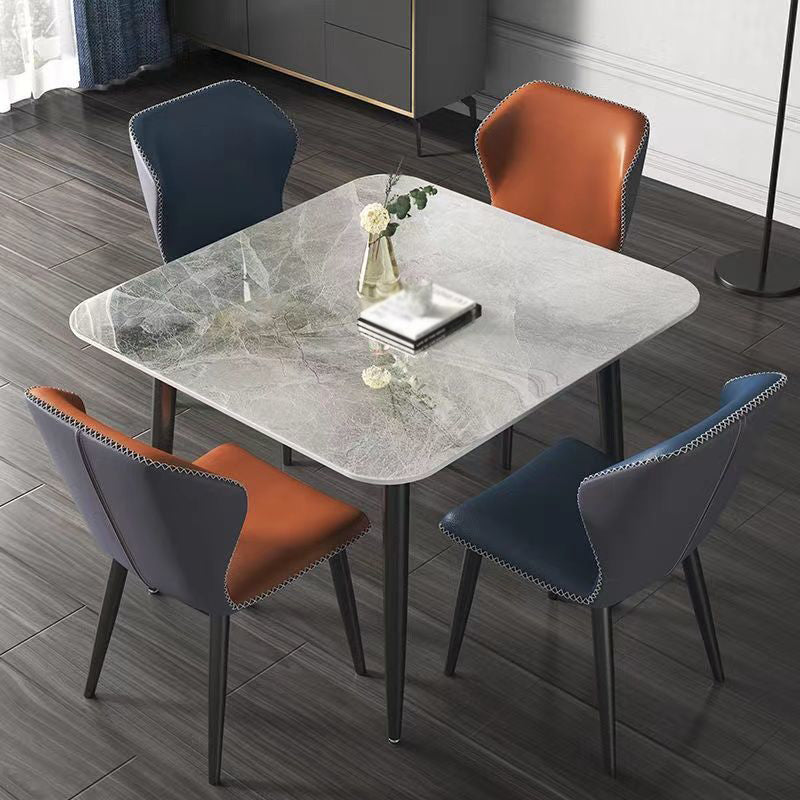 Sintered Stone Dining Table Modern Kitchen Furniture with 4 Metal Legs