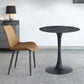 Round Dining Table Contemporary Style Stone Dining Site Table with Tulip Base Black 31.5"L x 31.5"W x 29.5"H Without Chairs Clearhalo 'Dining Tables & Seating' 'Dining Tables' 'dining_table' 'furn' 'furn_dining_table' 'Furniture' 'Kitchen & Dining Furniture' 5458332