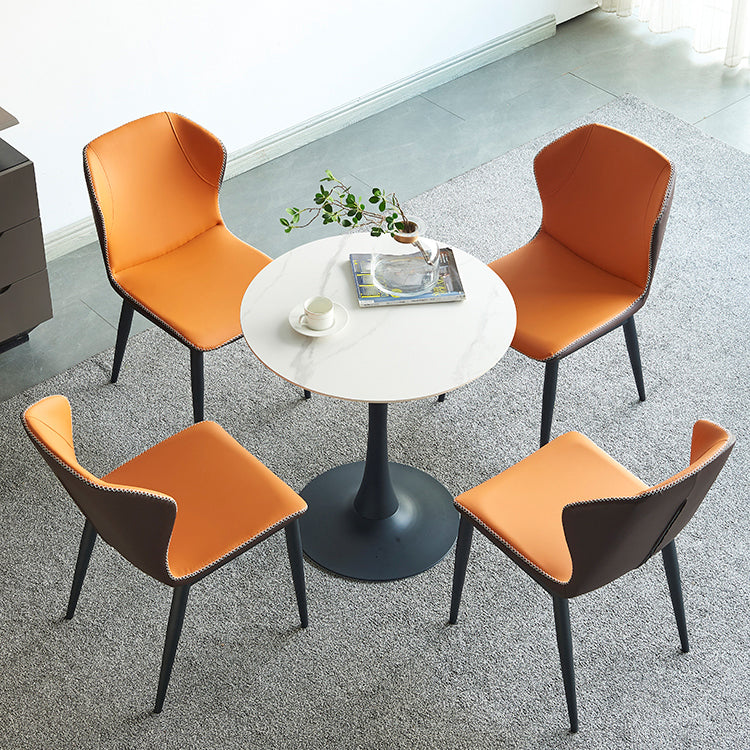 Round Dining Table Contemporary Style Stone Dining Site Table with Tulip Base Clearhalo 'Dining Tables & Seating' 'Dining Tables' 'dining_table' 'furn' 'furn_dining_table' 'Furniture' 'Kitchen & Dining Furniture' 5458340
